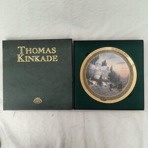 Vintage Thomas Kinkade Victorian Christmas 2000 Christmas Plate In Box